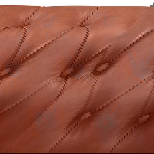 3+2 Seater Brown Sofa Lounge Chesterfireld Style Button Tufted in Faux Leather - Cosy Abode