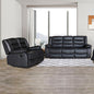 3+2 Seater Recliner Sofa In Faux Leather Lounge Couch in Black - Cosy Abode