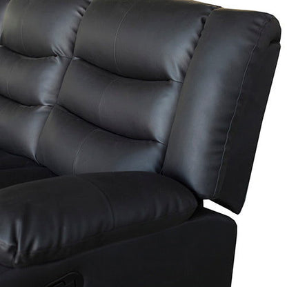 3+2 Seater Recliner Sofa In Faux Leather Lounge Couch in Black - Cosy Abode