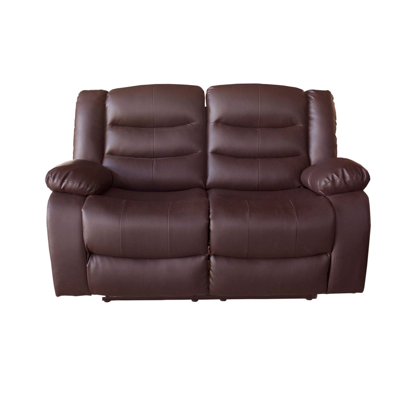 3+2 Seater Recliner Sofa In Faux Leather Lounge Couch in Brown - Cosy Abode