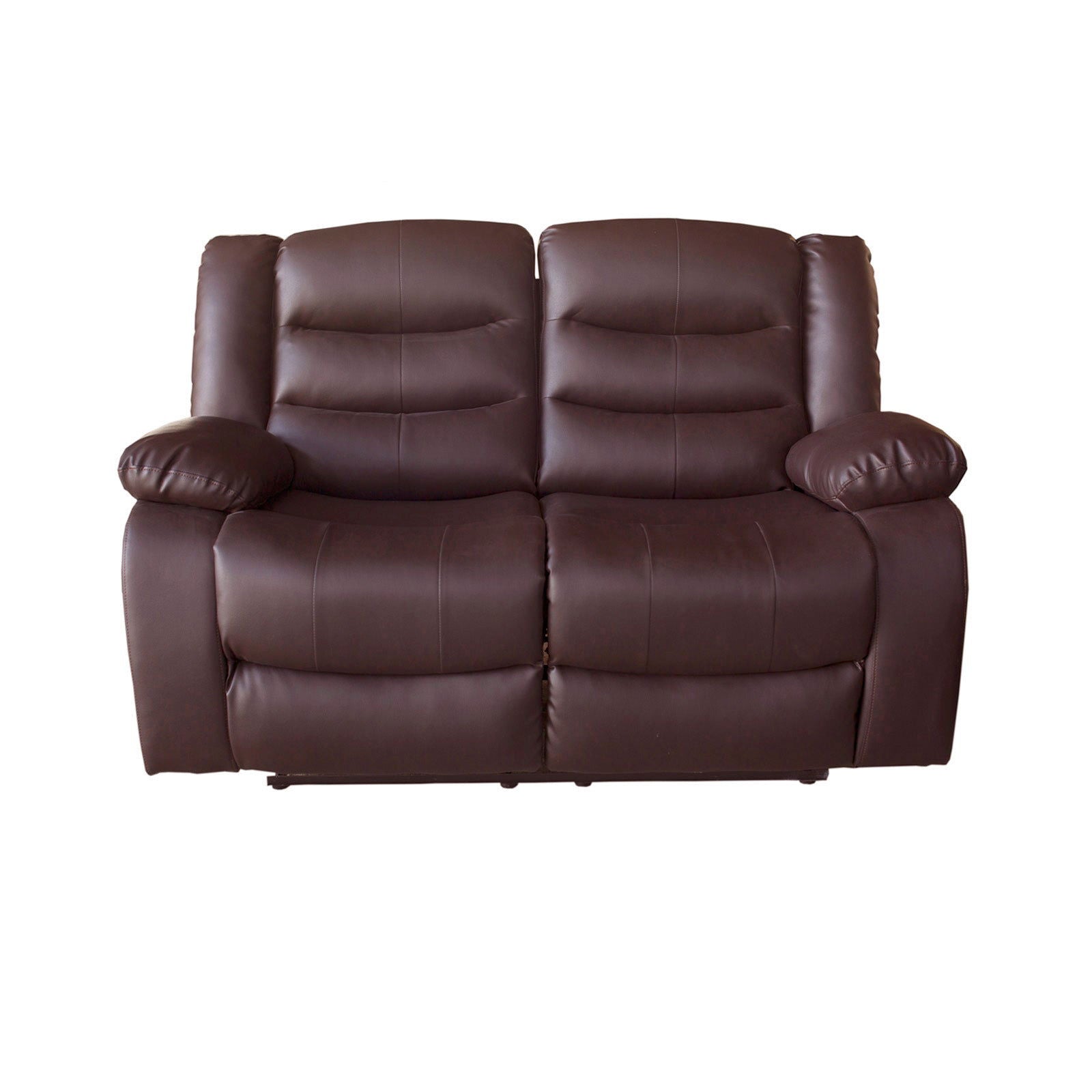 3+2 Seater Recliner Sofa In Faux Leather Lounge Couch in Brown - Cosy Abode