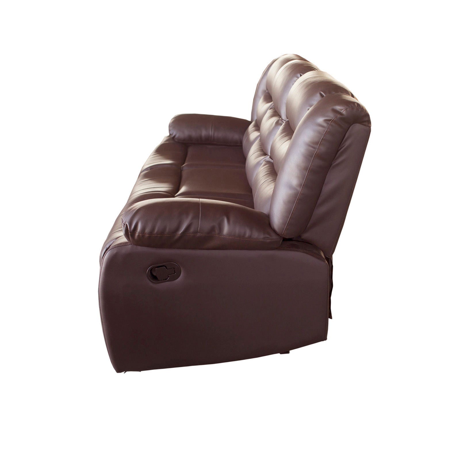 3+2 Seater Recliner Sofa In Faux Leather Lounge Couch in Brown - Cosy Abode