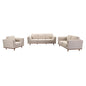 3+2 Seater Sofa Beige Fabric Lounge Set for Living Room Couch with Wooden Frame - Cosy Abode