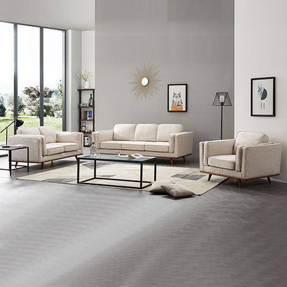 3+2 Seater Sofa Beige Fabric Lounge Set for Living Room Couch with Wooden Frame - Cosy Abode