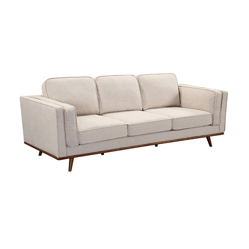 3+2 Seater Sofa Beige Fabric Lounge Set for Living Room Couch with Wooden Frame - Cosy Abode