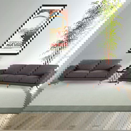3+2 Seater Sofa Brown Fabric Lounge Set for Living Room Couch with Solid Wooden Frame - Cosy Abode