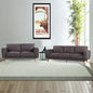 3+2 Seater Sofa Brown Fabric Lounge Set for Living Room Couch with Solid Wooden Frame - Cosy Abode
