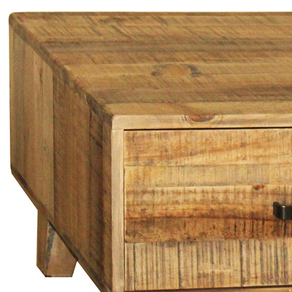 Coffee Table Wooden Frame 2 Drawers Storage in Light Brown Colour - Cosy Abode