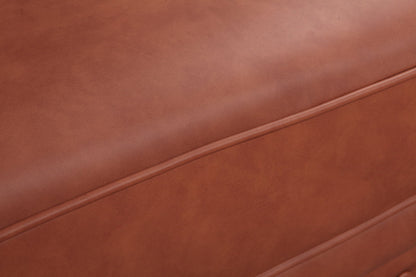 3 Seater Brown Sofa Lounge Chesterfireld Style Button Tufted in Faux Leather - Cosy Abode