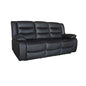 3 Seater Recliner Sofa In Faux Leather Lounge Couch in Black - Cosy Abode