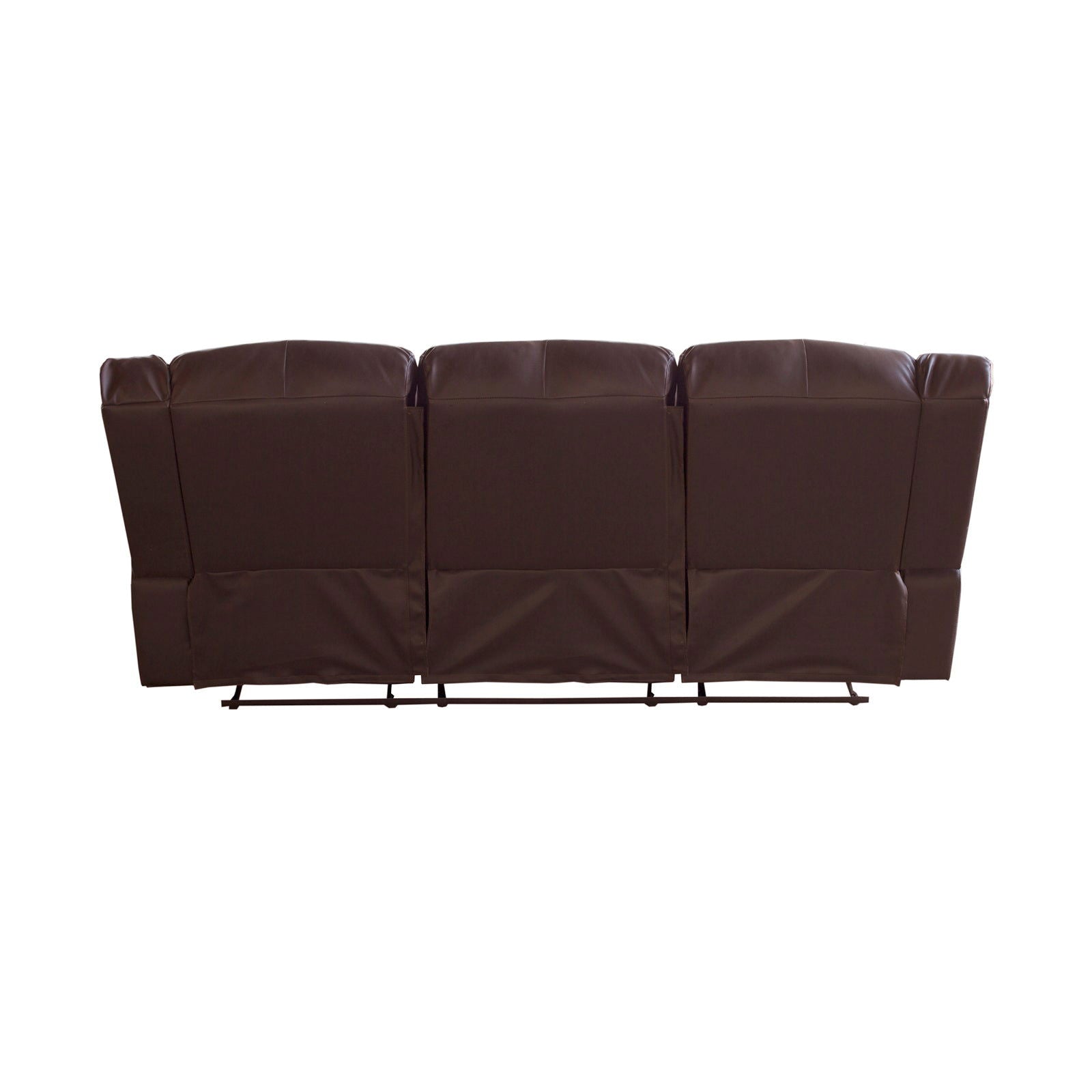 3 Seater Recliner Sofa In Faux Leather Lounge Couch in Brown - Cosy Abode