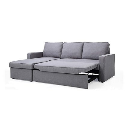 3 Seater Sofa Bed with pull Out Storage Corner Chaise Lounge Set in Grey - Cosy Abode
