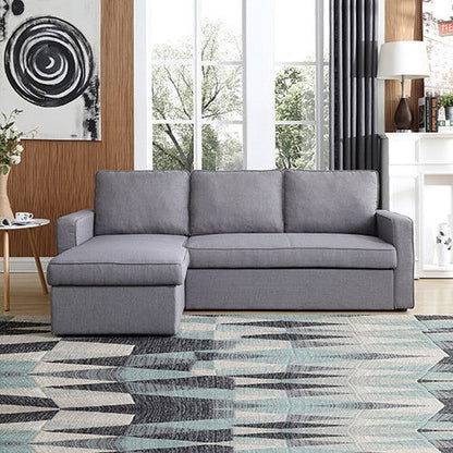 3 Seater Sofa Bed with pull Out Storage Corner Chaise Lounge Set in Grey - Cosy Abode