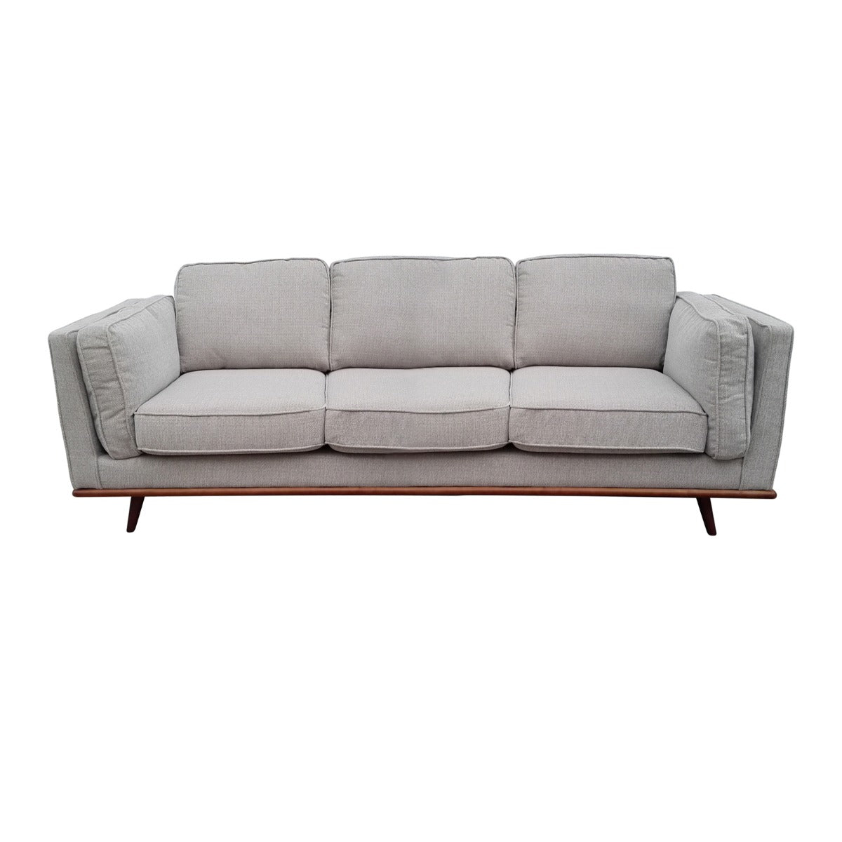 3 Seater Sofa Beige Fabric Modern Lounge Set for Living Room Couch with Wooden Frame - Cosy Abode
