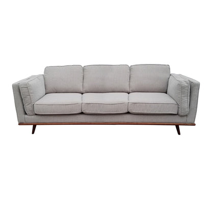 3 Seater Sofa Beige Fabric Modern Lounge Set for Living Room Couch with Wooden Frame - Cosy Abode