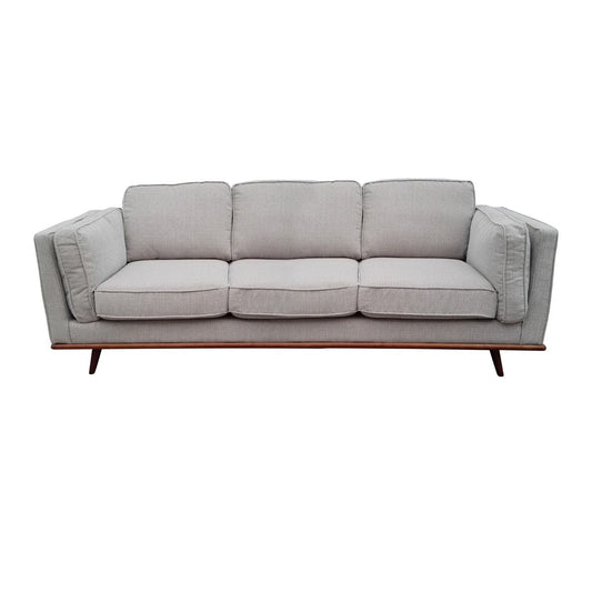 3 Seater Sofa Beige Fabric Modern Lounge Set for Living Room Couch with Wooden Frame - Cosy Abode