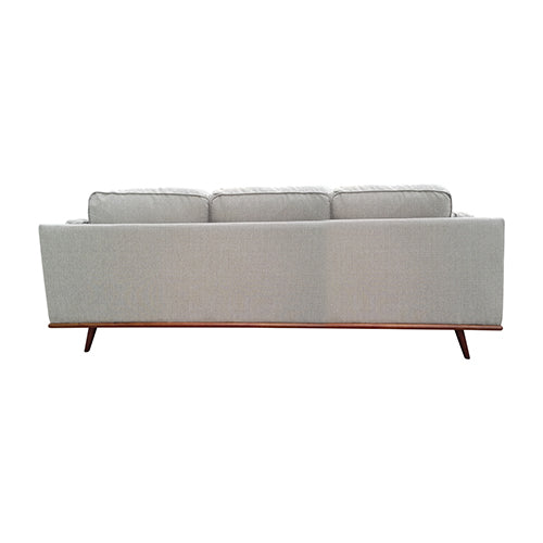 3 Seater Sofa Beige Fabric Modern Lounge Set for Living Room Couch with Wooden Frame - Cosy Abode