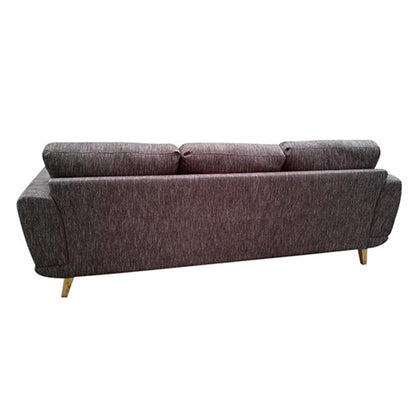 3 Seater Sofa Brown Fabric Lounge Set for Living Room Couch with Solid Wooden Frame - Cosy Abode