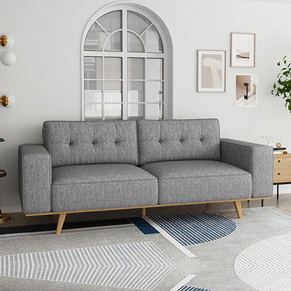 3 Seater Sofa Fabric Upholstery Grey Colour Pocket Spring Wooden Frame - Cosy Abode