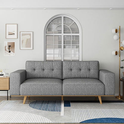 3 Seater Sofa Fabric Upholstery Grey Colour Pocket Spring Wooden Frame - Cosy Abode