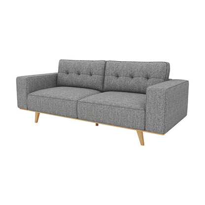 3 Seater Sofa Fabric Upholstery Grey Colour Pocket Spring Wooden Frame - Cosy Abode