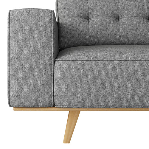 3 Seater Sofa Fabric Upholstery Grey Colour Pocket Spring Wooden Frame - Cosy Abode
