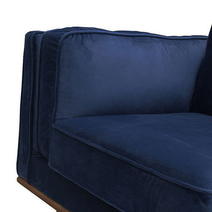3 Seater Sofa Soft Blue in Soft Blue Velvet Fabric Lounge Set for Living Room Couch with Wooden Frame - Cosy Abode