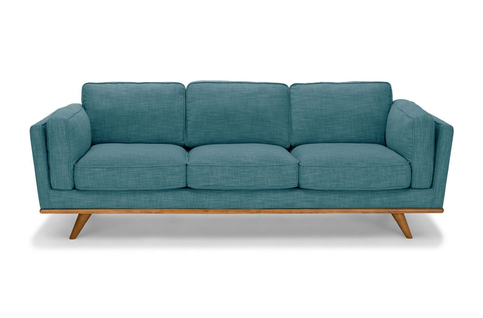 3 Seater Sofa Teal Fabric Lounge Set for Living Room Couch with Wooden Frame - Cosy Abode