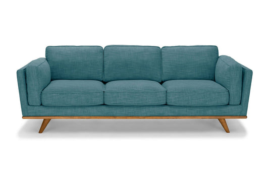 3 Seater Sofa Teal Fabric Lounge Set for Living Room Couch with Wooden Frame - Cosy Abode