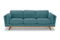 3 Seater Sofa Teal Fabric Lounge Set for Living Room Couch with Wooden Frame - Cosy Abode