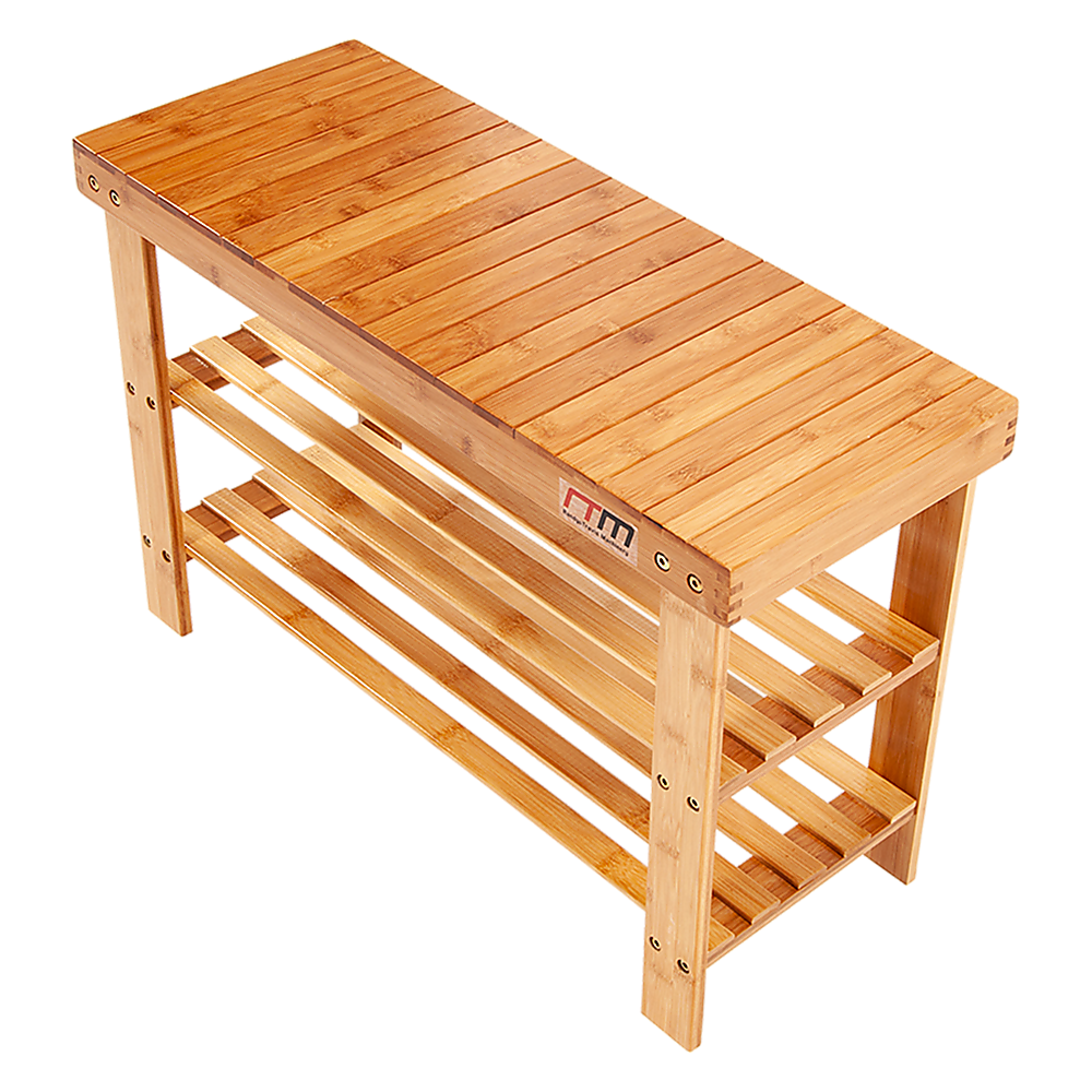 3 Tier Shoe Rack Bamboo Wooden Storage Shelf Stand Bench Cabinet Organiser - Cosy Abode