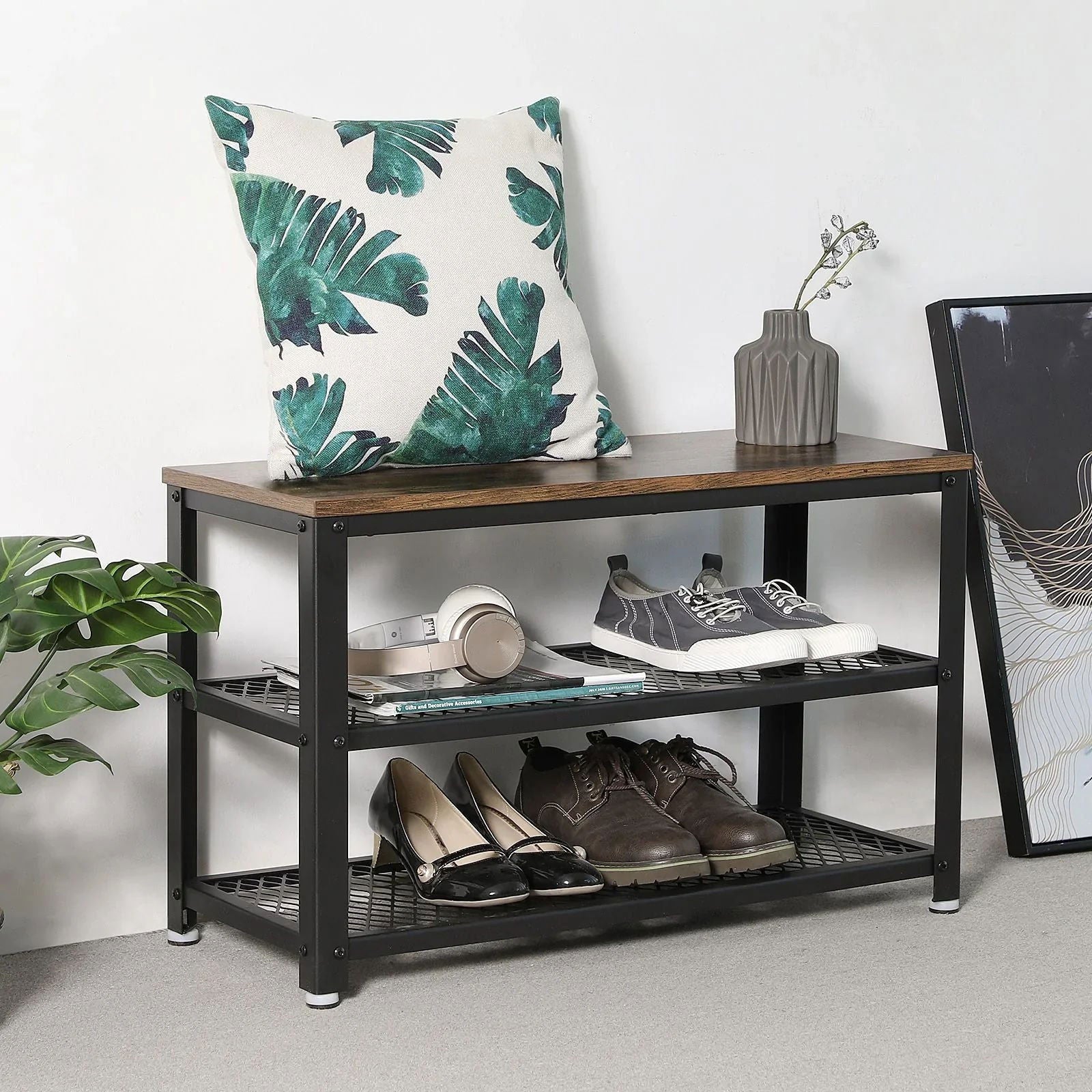 3 Tier Shoe Storage Bench (73 cm) - Cosy Abode