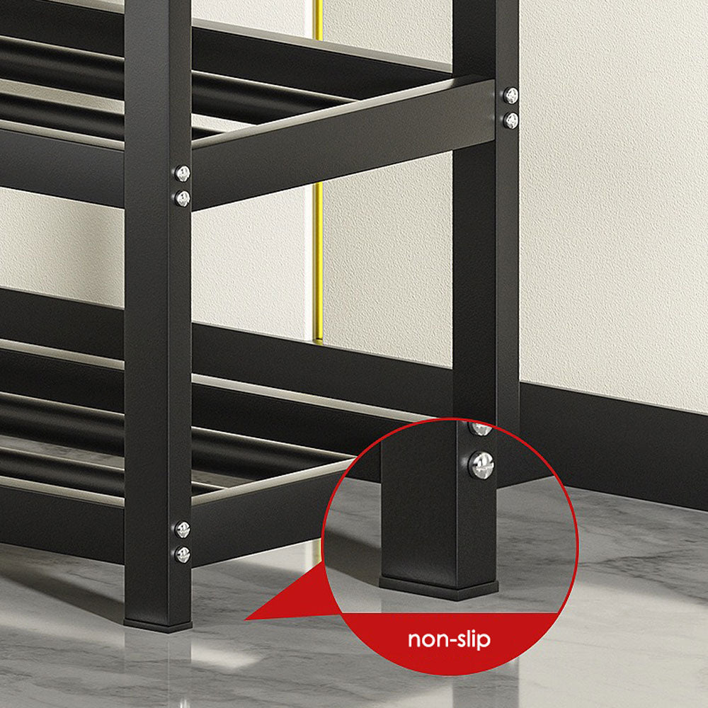 3 Tiers 95cm Width Sturdy Steel Multi-layer Shoe Rack with Bench Entryway Shoe Storage Organizer - Cosy Abode