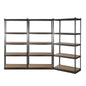 3x1.8M 5-Shelves Steel Warehouse Shelving Racking Garage Storage Rack Grey - Cosy Abode
