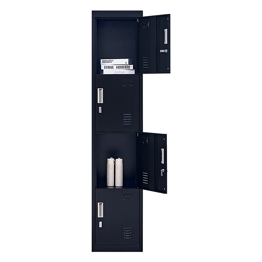 4-Door Vertical Locker for Office - Black - Cosy Abode