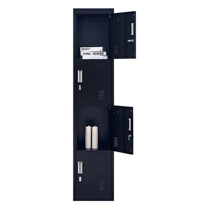4-Door Vertical Locker for Office - Black - Cosy Abode