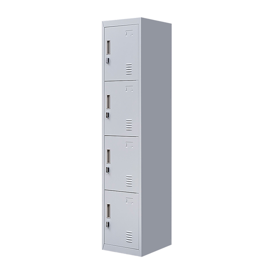 4-Door Vertical Locker for Office - Grey - Cosy Abode