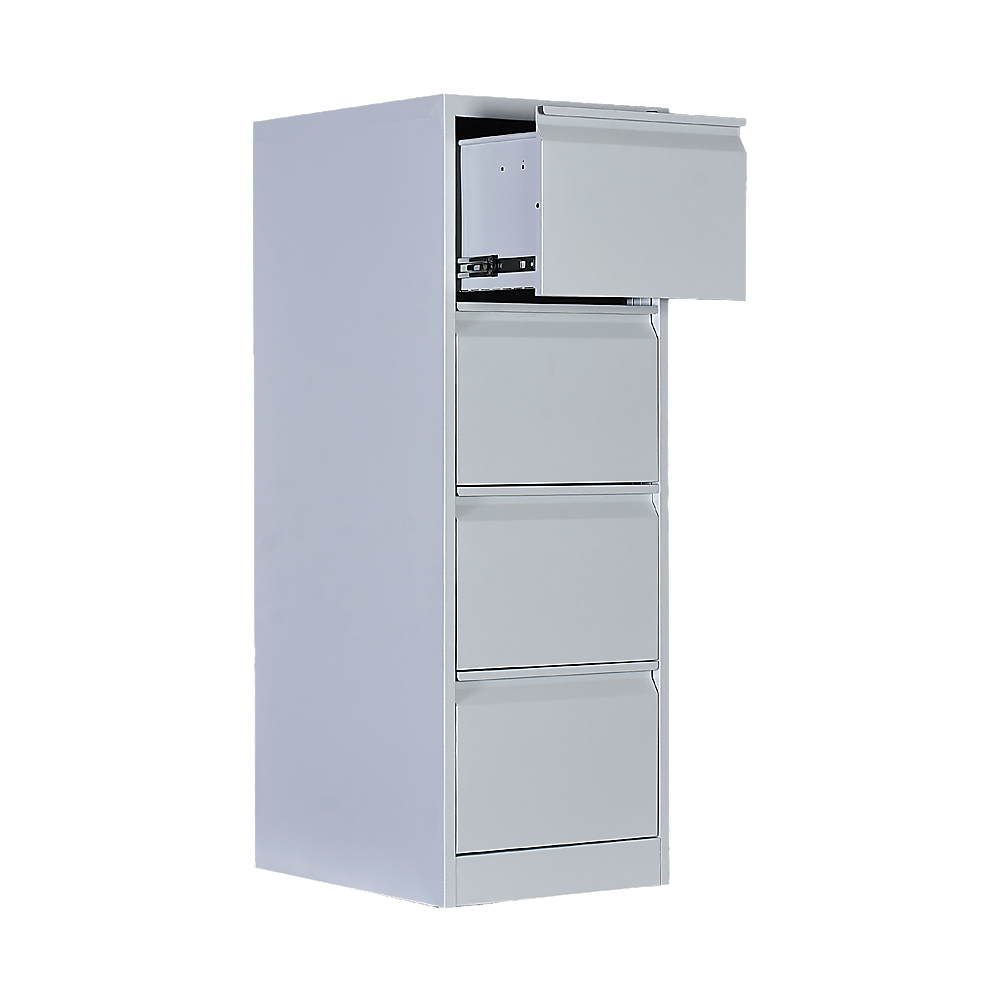 4-Drawer Shelf Office Filing Cabinet - Light Grey - Cosy Abode
