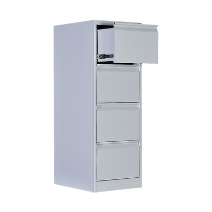 4-Drawer Shelf Office Filing Cabinet - Light Grey - Cosy Abode