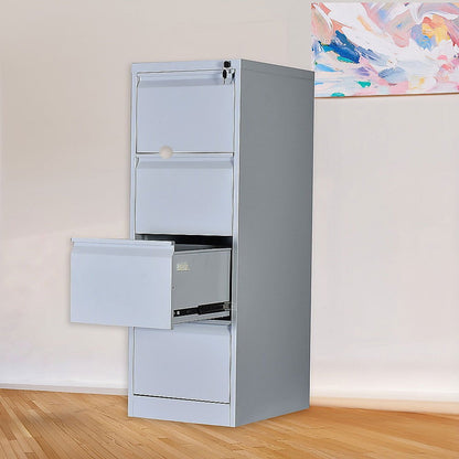 4-Drawer Shelf Office Filing Cabinet - Light Grey - Cosy Abode