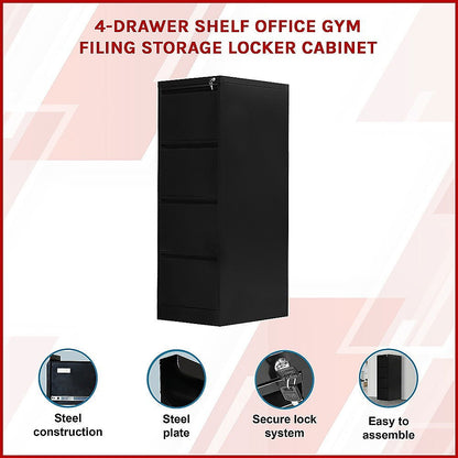 4-Drawer Shelf Office Gym Filing Storage Locker Cabinet - Cosy Abode
