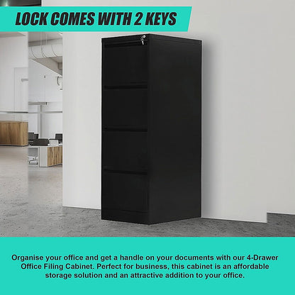 4-Drawer Shelf Office Gym Filing Storage Locker Cabinet - Cosy Abode