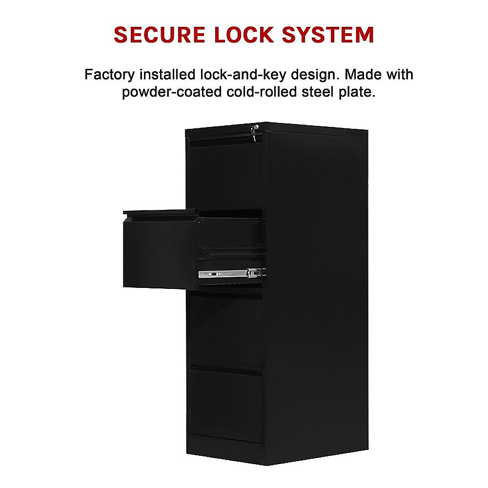 4-Drawer Shelf Office Gym Filing Storage Locker Cabinet - Cosy Abode