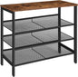 4-Tier Shoe Rack, Industrial Shoe Organizer Storage Bench - Cosy Abode