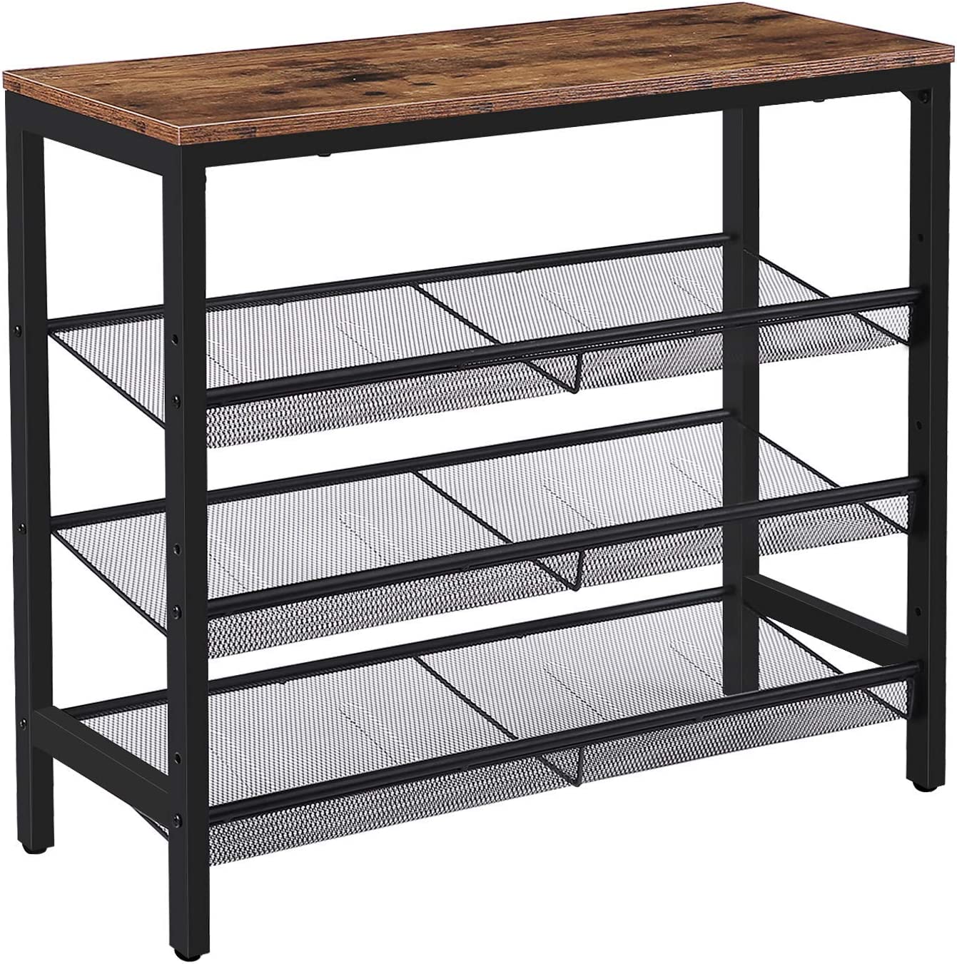 4-Tier Shoe Rack, Industrial Shoe Organizer Storage Bench - Cosy Abode