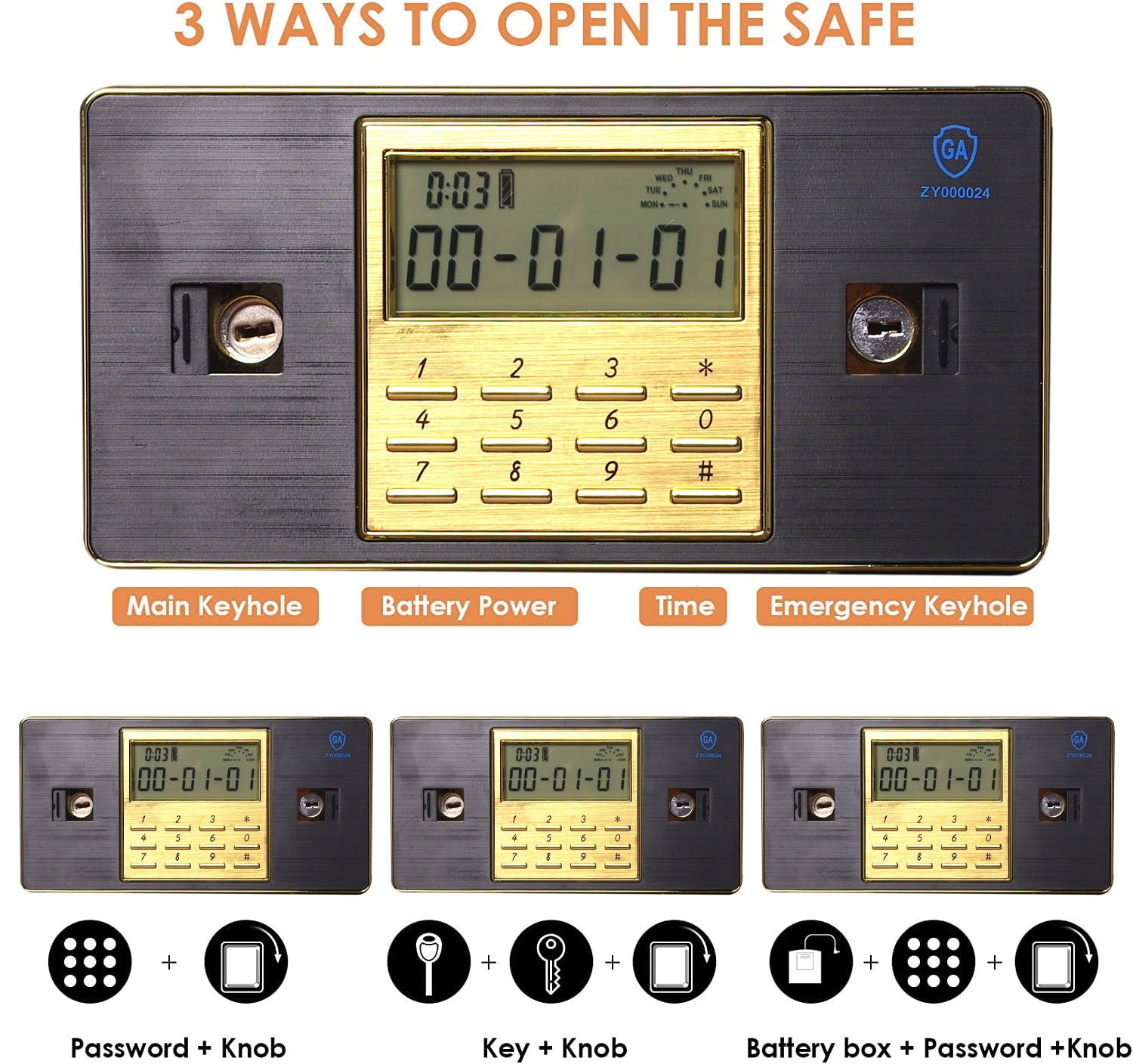 45cm Large Digital Electronic Safe Deposit Safe Security Box Office Home Cash Jewelry - Cosy Abode