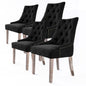 4X French Provincial Dining Chair Oak Leg AMOUR DARK BLACK - Cosy Abode