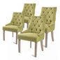 4X French Provincial Dining Chair Oak Leg AMOUR GREEN - Cosy Abode
