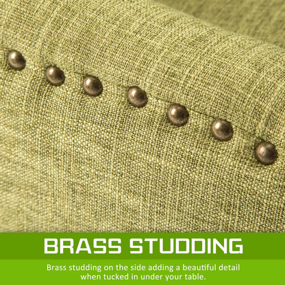 4X French Provincial Dining Chair Oak Leg AMOUR GREEN - Cosy Abode