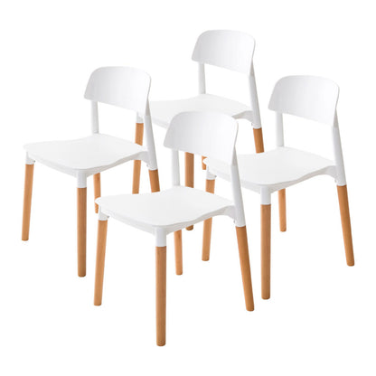 4X Retro Belloch Stackable Dining Cafe Chair WHITE - Cosy Abode
